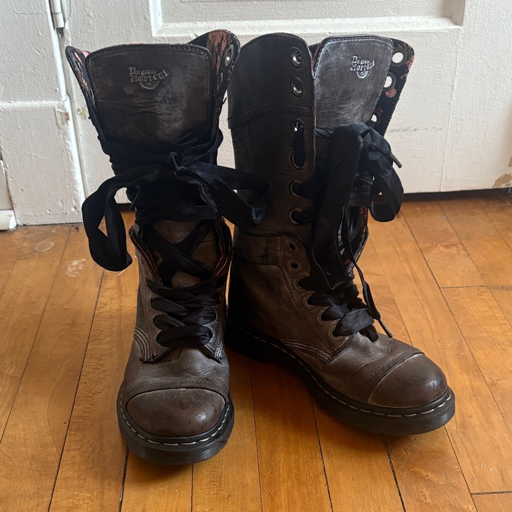 Dr. Martens Women's Charcoal Gray Combat Boots